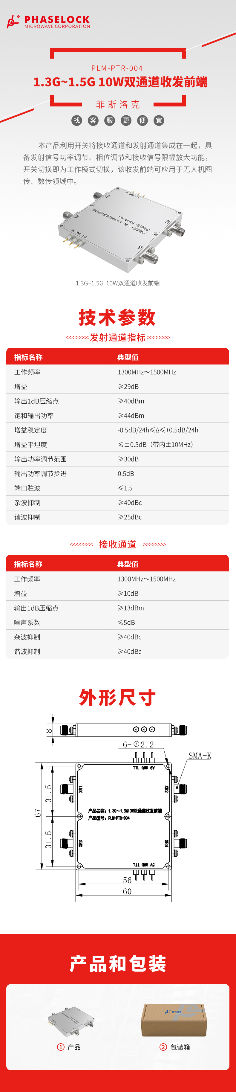 PLM-PTR-004型1.3G~1.5G 10W双通道收发前端.jpg